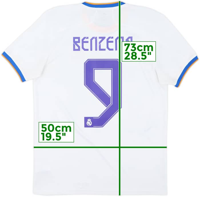 2021-22 Real Madrid Home Shirt Benzema #9 - 7/10 - (M)