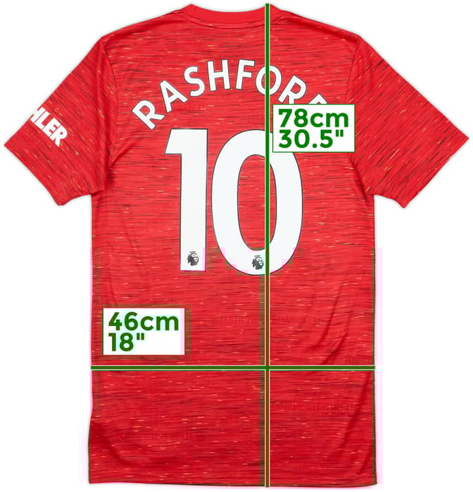 2020-21 Manchester United Home Shirt Rashford #10 - 8/10 - (S)
