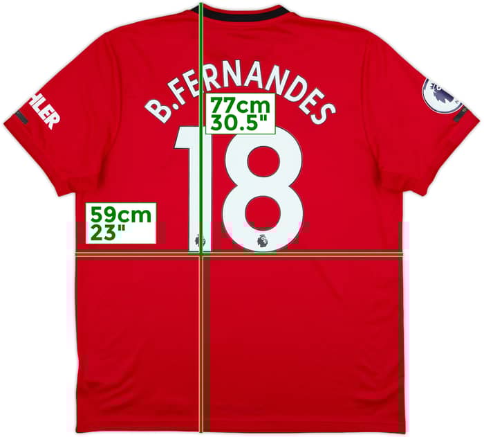 2019-20 Manchester United Home Shirt B.Fernandes #18 - 8/10 - (XL)