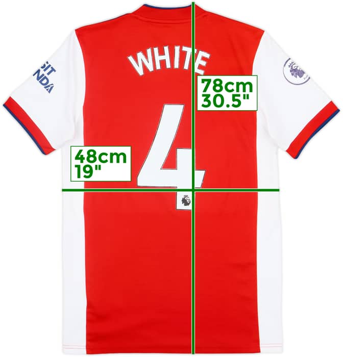 2021-22 Arsenal Home Shirt White #4 - 6/10 - (S)