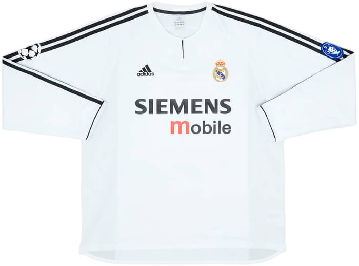 2003-04 Real Madrid Home L/S Shirt Beckham #23 - 9/10 - (XL)