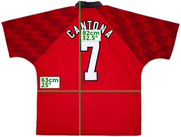 1996-98 Manchester United Home Shirt Cantona #7 - 7/10 - (XXL)