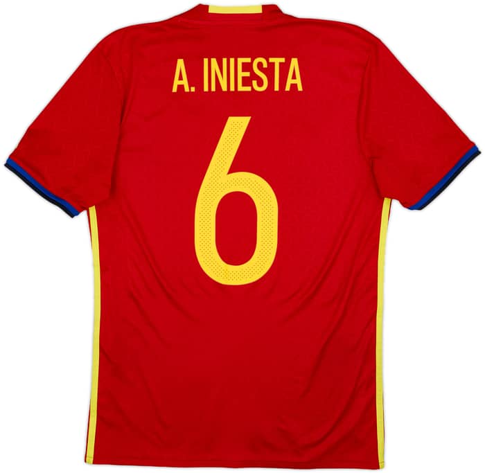 2016-17 Spain Home Shirt A. Iniesta #6 - 10/10 - (S)