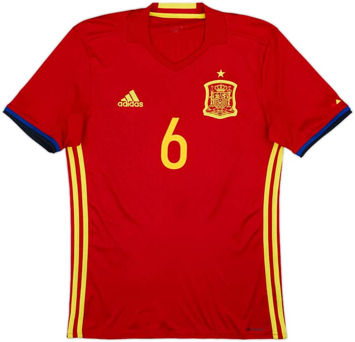 2016-17 Spain Home Shirt A. Iniesta #6 - 10/10 - (S)