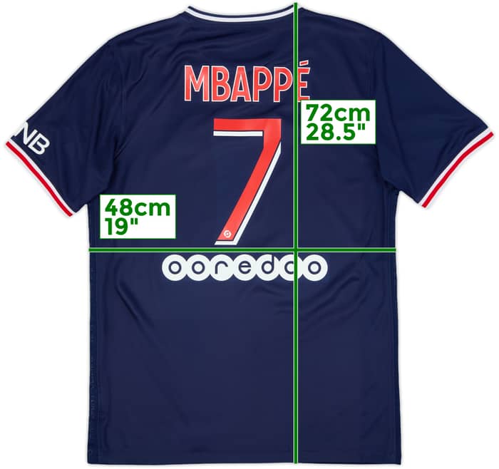 2020-21 Paris Saint-Germain Home Shirt Mbappe #7 - 8/10 - (M)