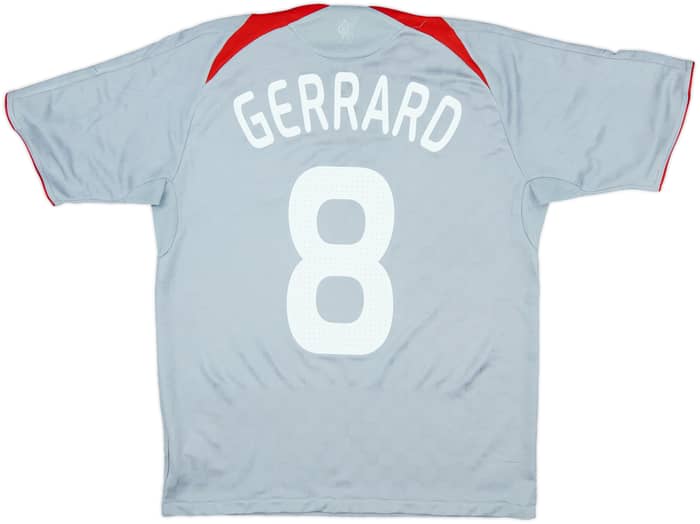 2008-09 Liverpool Away Shirt Gerrard #8 - 8/10 - (XL.Boys)