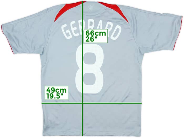 2008-09 Liverpool Away Shirt Gerrard #8 - 8/10 - (XL.Boys)