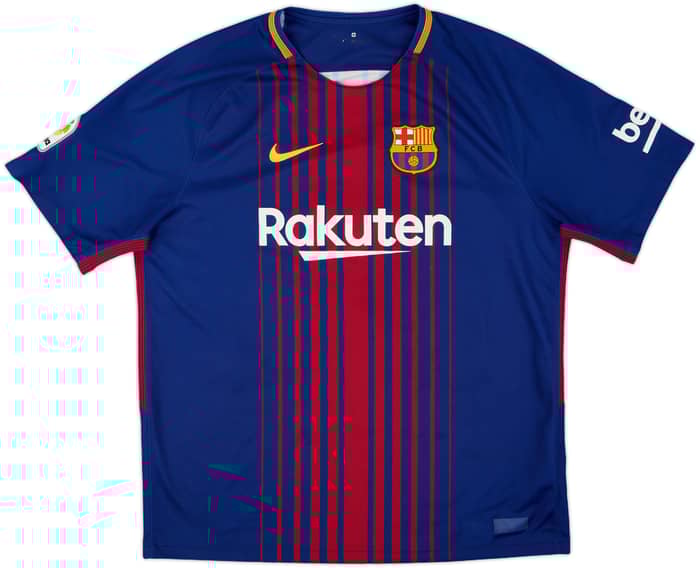 2017-18 Barcelona Home Shirt Suarez #9 - 7/10 - (XL)