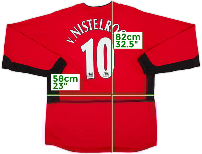 2002-04 Manchester United Home L/S Shirt v. Nistelrooy #10 - 9/10 - (XL)