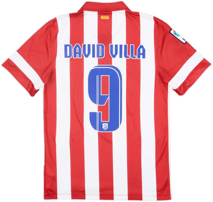 2013-14 Atletico Madrid Home Shirt David Villa #9 - 8/10 - (S)
