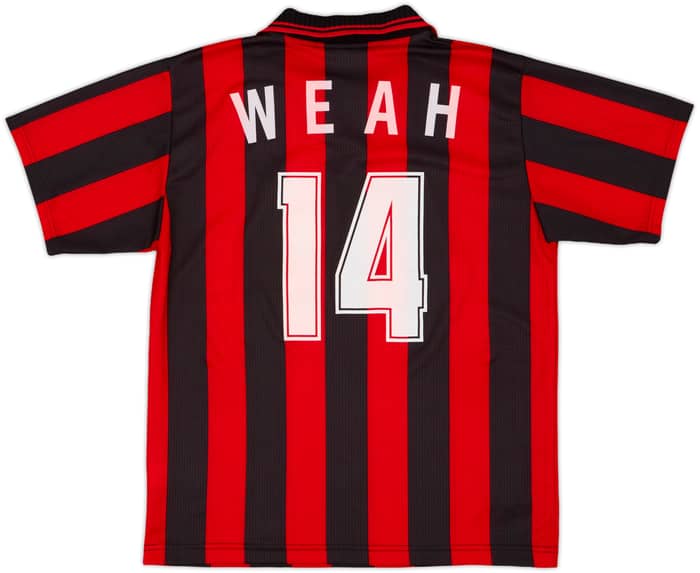 1996-97 AC Milan Home Shirt Weah #14 - 8/10 - (M)