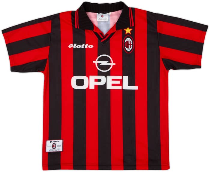 1996-97 AC Milan Home Shirt Weah #14 - 8/10 - (M)