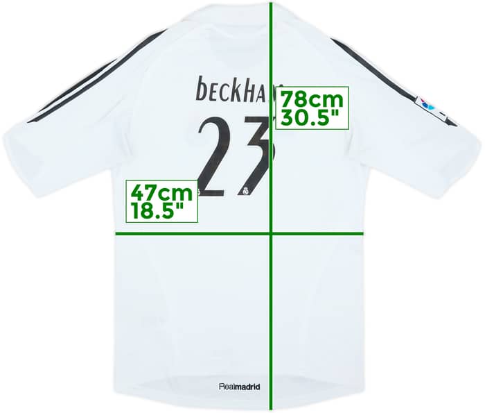 2005-06 Real Madrid Home Shirt Beckham #23 - 8/10 - (S)