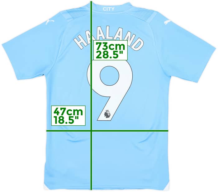 2023-24 Manchester City Home Shirt Haaland #9 - 8/10 - (S)