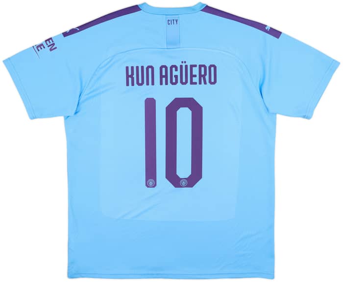 2019-20 Manchester City Home Shirt Kun Aguero #10 - 9/10 - (XL)