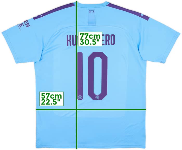 2019-20 Manchester City Home Shirt Kun Aguero #10 - 9/10 - (XL)
