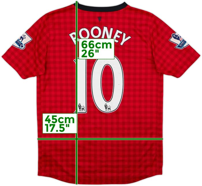2012-13 Manchester United Home Shirt Rooney #10 - 3/10 - (XL.Boys)