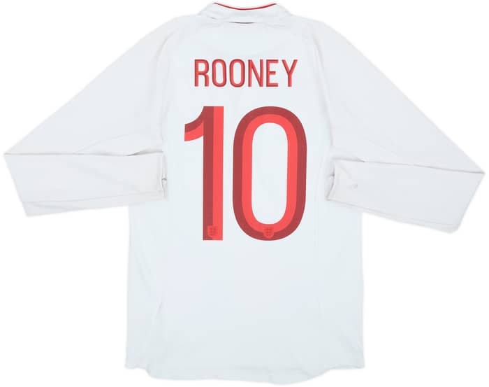 2012-13 England Home L/S Shirt Rooney #10 - 6/10 - (S)