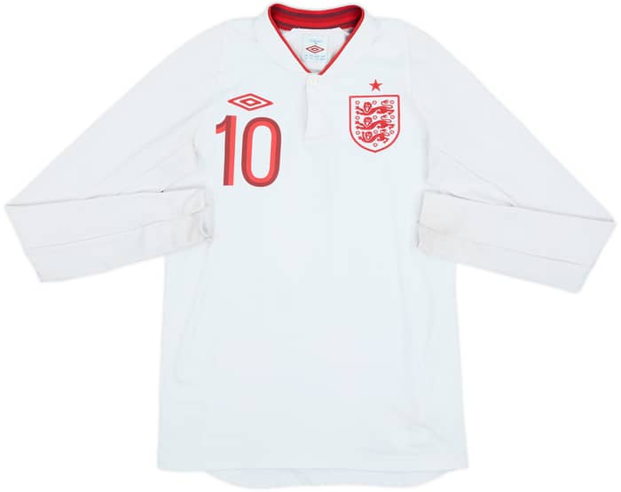 2012-13 England Home L/S Shirt Rooney #10 - 6/10 - (S)