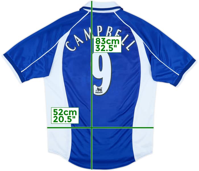 2000-02 Everton Home Shirt Campbell #9 - 7/10 - (M)