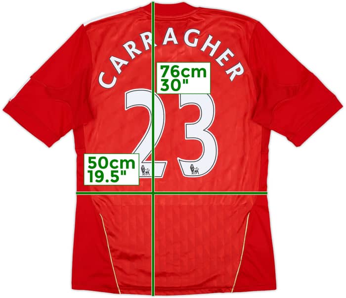 2010-12 Liverpool Home Shirt Carragher #23 - 6/10 - (M)