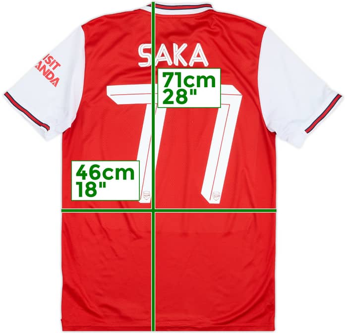 2019-20 Arsenal Home Shirt Saka #77 - 7/10 - (M)