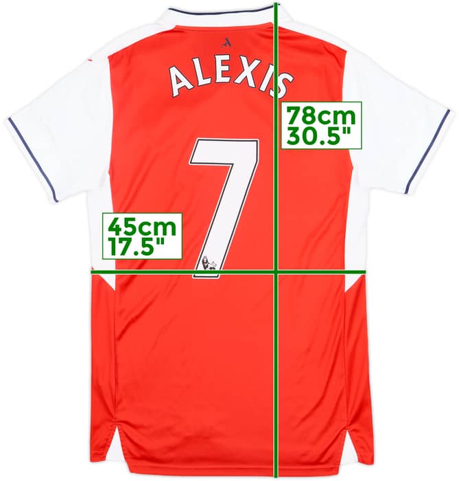 2016-17 Arsenal Home Shirt Alexis #7 - 8/10 - (S)