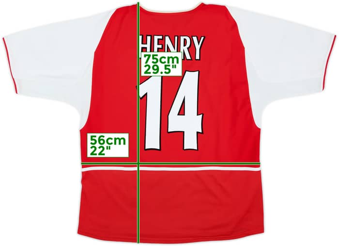 2002-04 Arsenal Home Shirt Henry #14 - 8/10 - (XL)