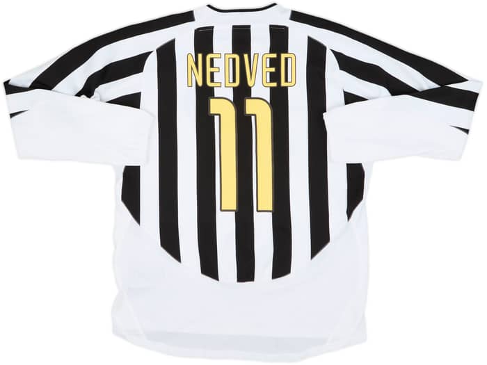 2003-04 Juventus Player Issue Home L/S Shirt Nedved #11 - 10/10 - (L)