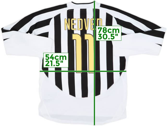 2003-04 Juventus Player Issue Home L/S Shirt Nedved #11 - 10/10 - (L)
