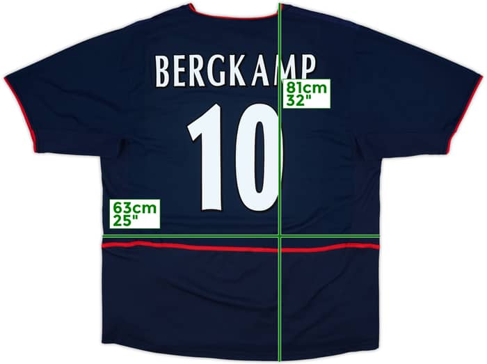 2002-04 Arsenal Away Shirt Bergkamp #10 - 8/10 - (XXL)