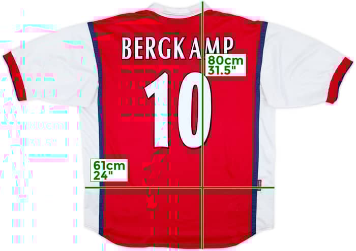 1998-99 Arsenal Home Shirt Bergkamp #10 - 8/10 - (XL)