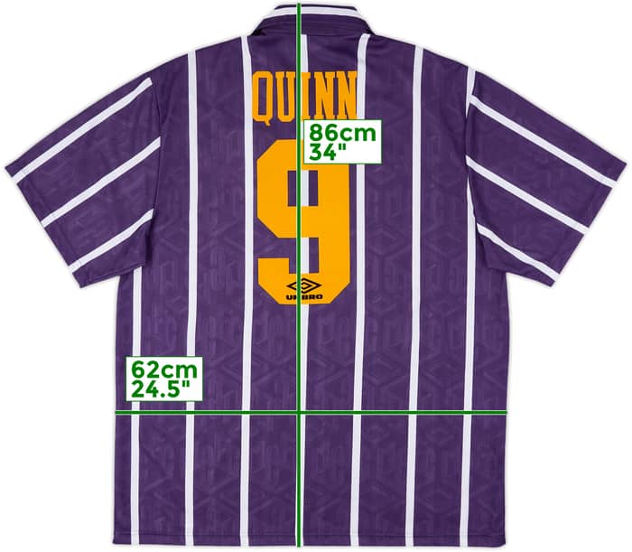 1993-94 Manchester City Away Shirt Quinn #9 - 10/10 - (XL)