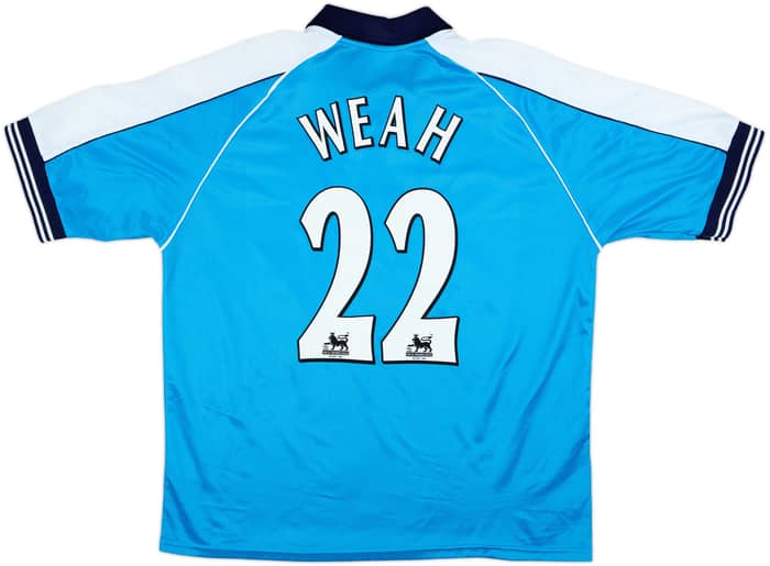 1999-01 Manchester City Home Shirt Weah #22 - 8/10 - (L)