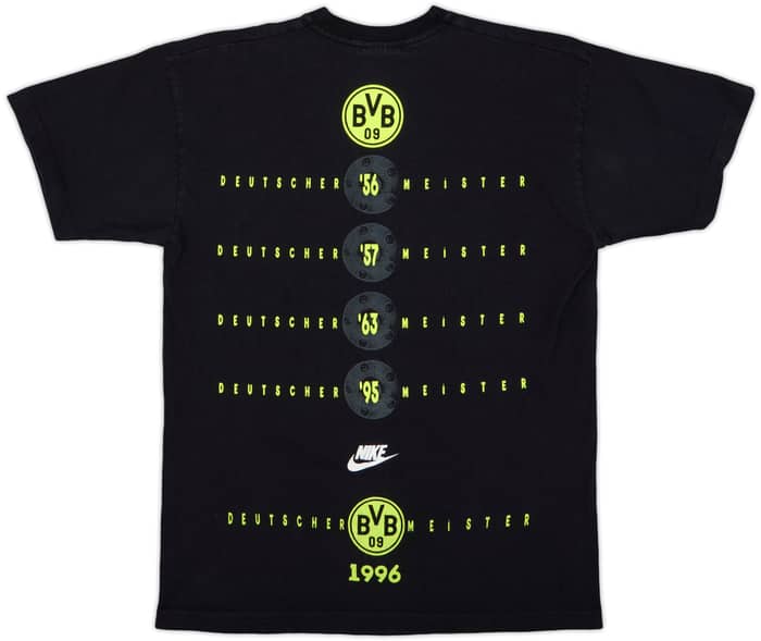 1995-96 Borussia Dortmund Nike 'Deutscher Meister' Cotton Tee - 8/10 - (M)