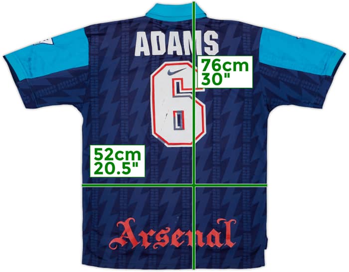 1994-95 Arsenal Away Shirt Adams #6 - 5/10 - (L)