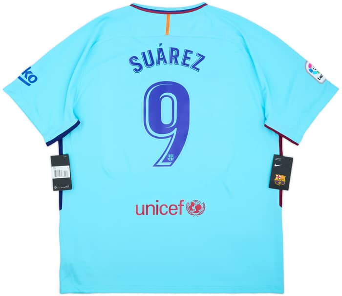 2017-18 Barcelona Away Shirt Suarez #9 (XXL)