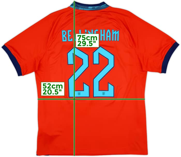 2022-23 England Away Shirt Bellingham #22 - 9/10 - (L)