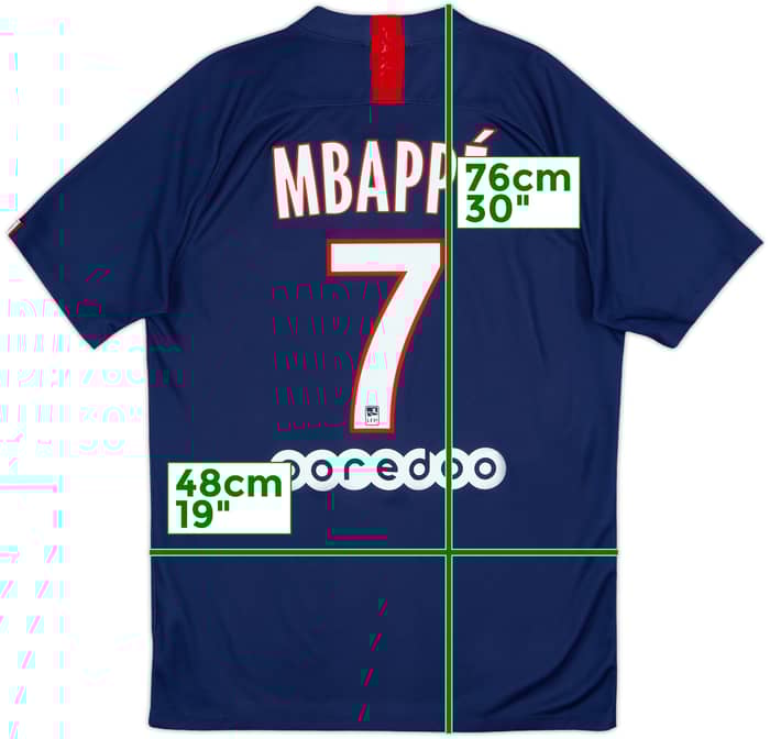 2019-20 Paris Saint-Germain Home Shirt Mbappe #7 - 8/10 - (M)