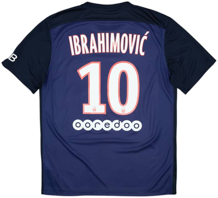 2015-16 Paris Saint-Germain Home Shirt Ibrahimovic #10 - 8/10 - (M)
