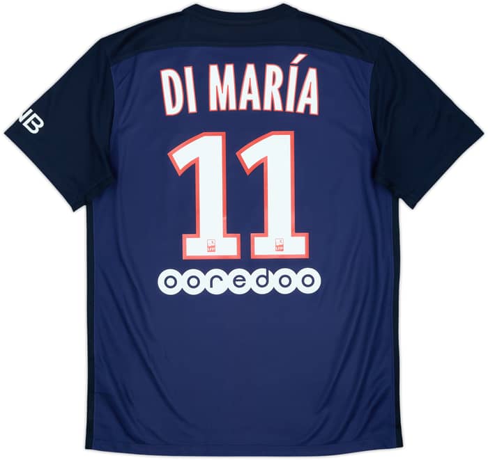 2015-16 Paris Saint-Germain Home Shirt Di Maria #11 - 8/10 - (M)