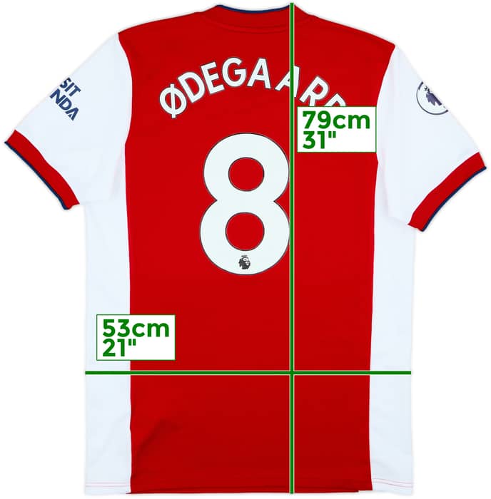 2021-22 Arsenal Home Shirt Odegaard #8 - 8/10 - (L)