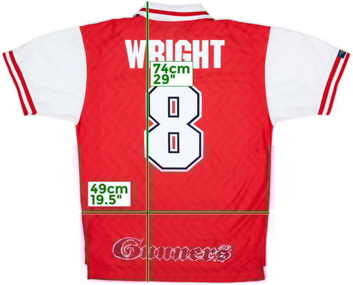 1996-98 Arsenal Home Shirt Wright #8 - 6/10 - (M)