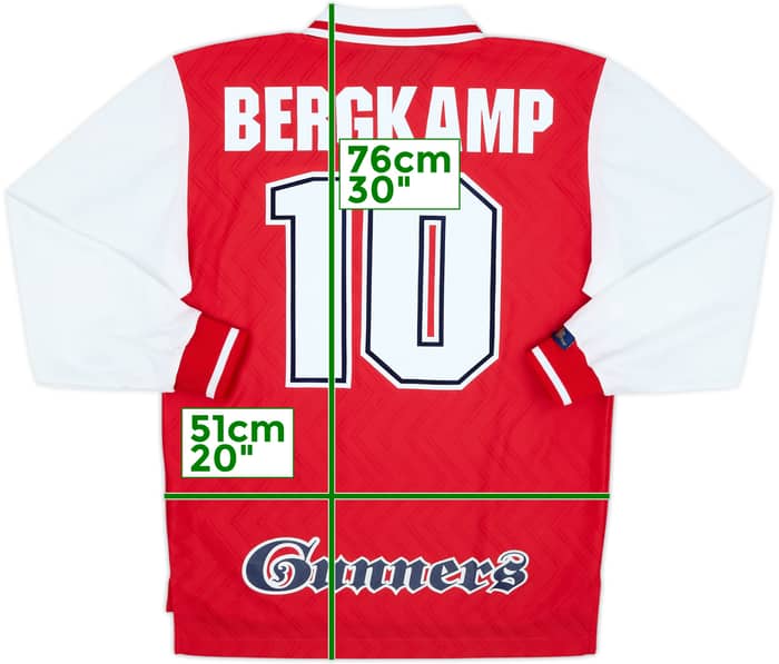 1996-98 Arsenal Home L/S Shirt Bergkamp #10 - 10/10 - (M)