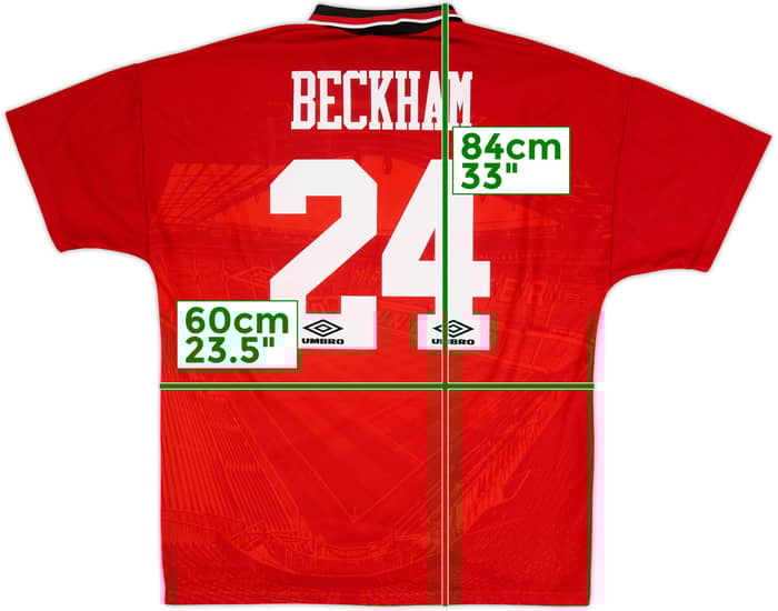 1994-96 Manchester United Home Shirt Beckham #24 - 5/10 - (XL)