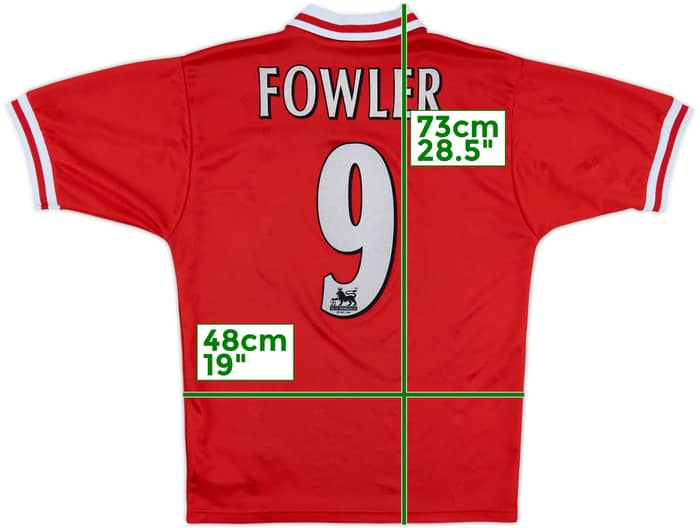 1996-98 Liverpool Home Shirt Fowler #9 - 6/10 - (S)