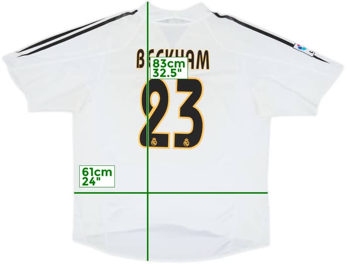 2004-05 Real Madrid Home Shirt Beckham #23 - 6/10 - (XL)
