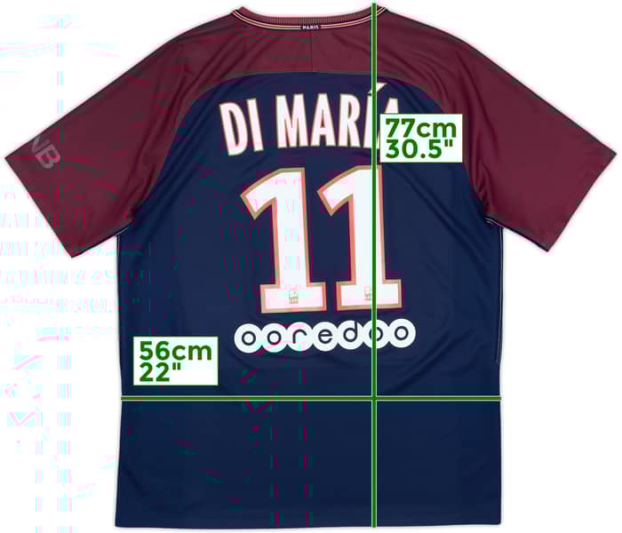 2017-18 Paris Saint-Germain Home Shirt Di Maria #11 - 5/10 - (L)