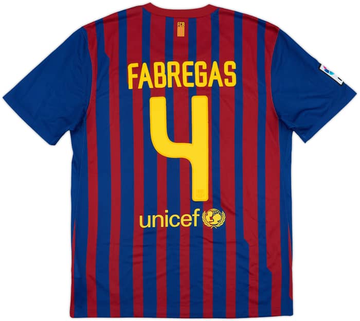 2011-12 Barcelona Home Shirt Fabregas #4 - 7/10 - (M)