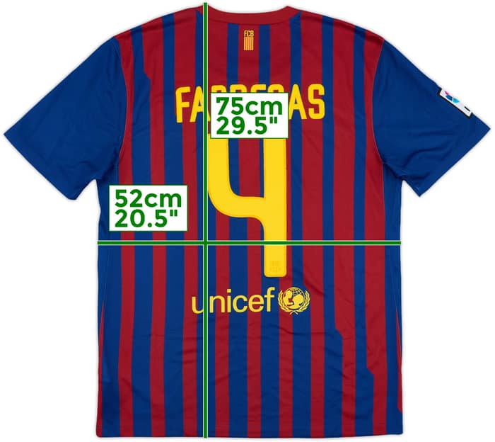 2011-12 Barcelona Home Shirt Fabregas #4 - 7/10 - (M)